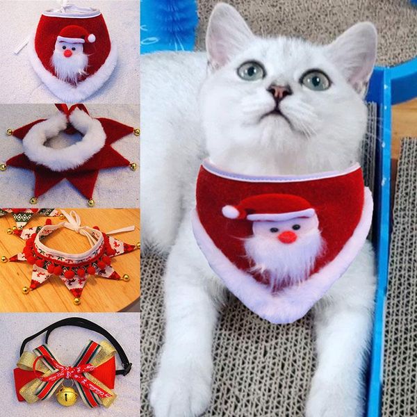 

dog apparel christmas cat plush scarf bib decor adjustable collars neckerchief saliva towel necklace grooming accessories pet bibs