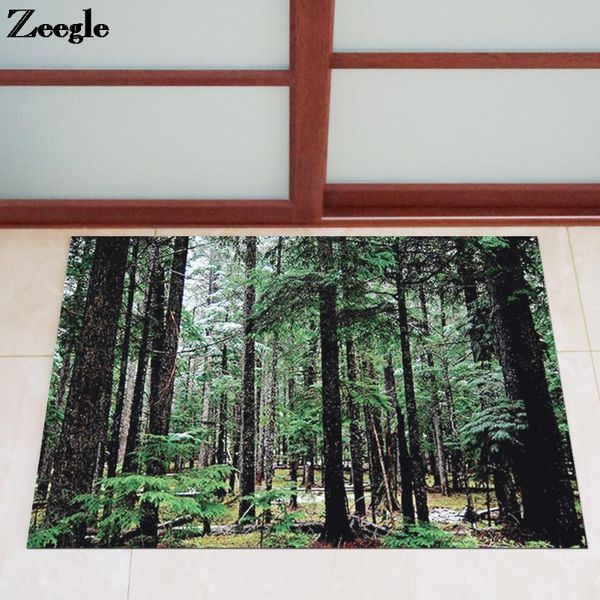 

carpets zeegle forest printed anti-slip entrance door mat bedroom carpet bedside foot dustproof rubber floor
