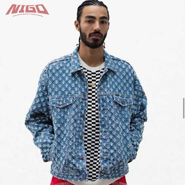 

denim destruction washed trucker jacket code@s16 men's jackets, Black;brown