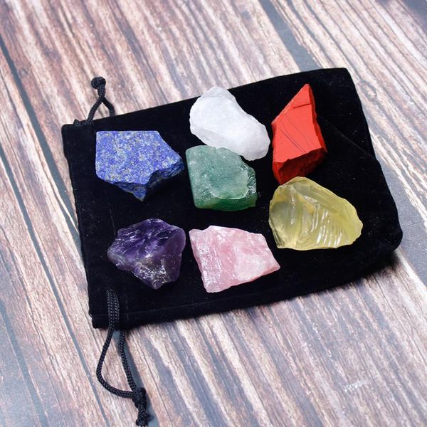 

decorative objects & figurines sporadic 7pcs natural crystal stone seven chakras healing large grain unpolished witchcraft divination collec