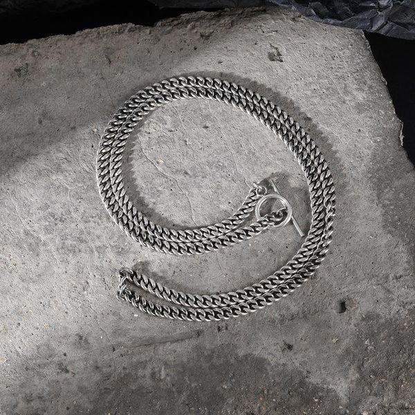 

bangle necklace female ins hip hop 925 sterling silver light luxury minority personality versatile cold wind trend clavicle chain, Black