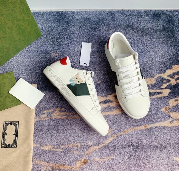 

2021 designer luxury women men casual shoes italy brand ace joint series printed embroidered sneakers low stripes canvas webbing leather pip, Black