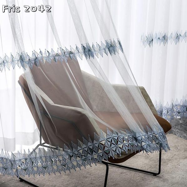 

curtain & drapes modern and simple water-soluble embroidery hollow partition light-transmitting curtains for living dining room bedroom