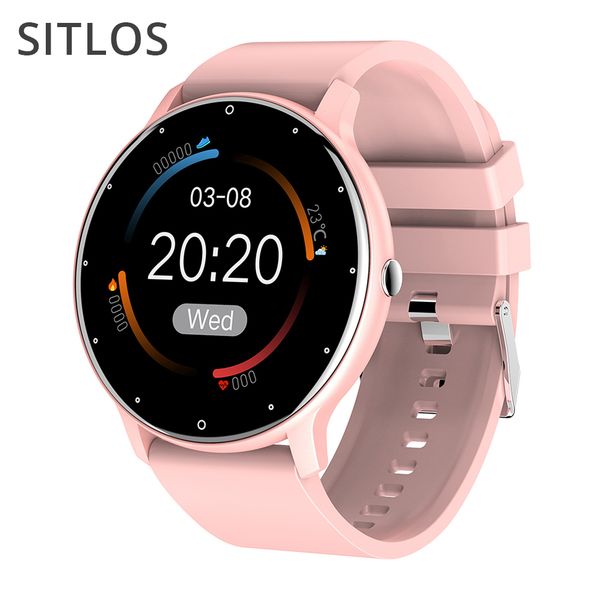 

sitlos 2021 new smart watch ip67 waterproof bluetooth 5.0 full touch screen sports smartwatch men women for ios androidg, Slivery;brown