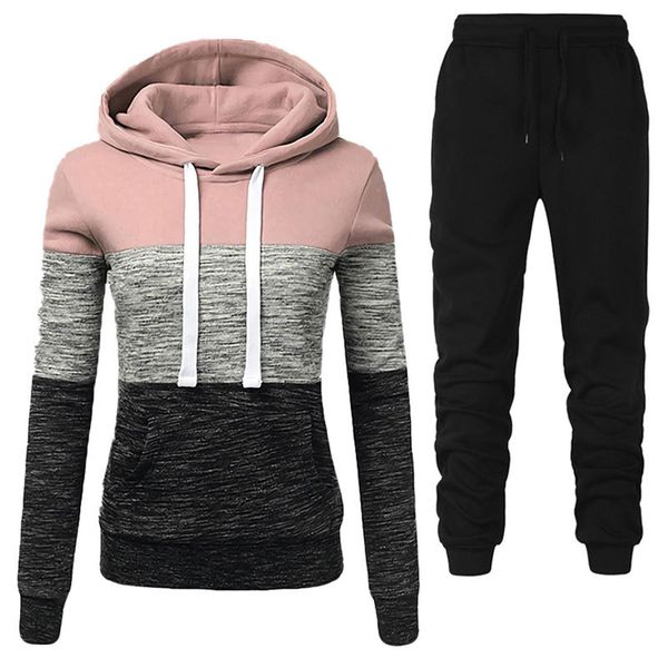 

autumn and sportswear womens tracksuits 2-piece printed hoodie + pants sportwear sportswear sweater set winter clothes, Gray
