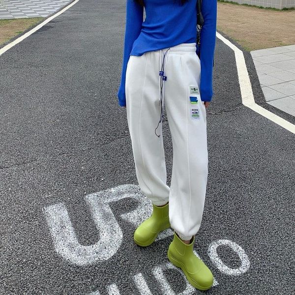 

women's pants & capris women error sport sweatpants straight wide leg loose drawstring jogging 3d logo fashion casual trousers, Black;white