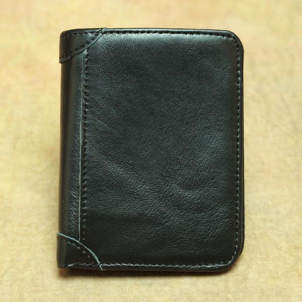 

wallets 2021 fashion men short layer cowhide money purse retro style male wallet card holder quality, Red;black