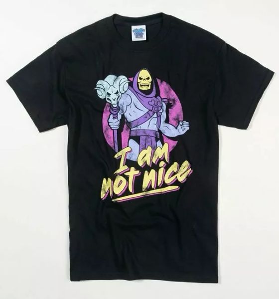

official men's heavyweight skeletor i am not nice t-shirt, White;black