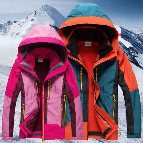 

stormsuit two piece outdoor suit women's lovers' stormsuit waterproof and warm double-sided fleece jacket, Blue;black