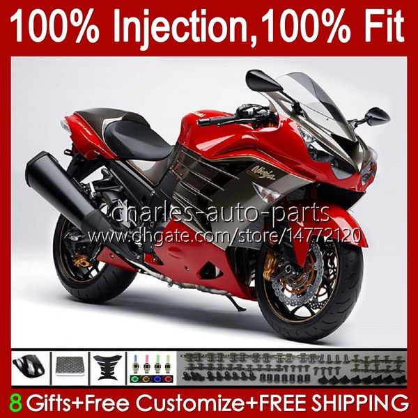 Carenti di iniezione per Kawasaki Ninja ZZR 1400 CC ZX 14R 14 R ZZR1400 06-11 4NO.36 ZX14R 06 07 08 09 10 11 ZZR-1400 ZX-14R 2006 2007 2007 2009 2009 2010 2011 2011 OEM Bodys Black BLK