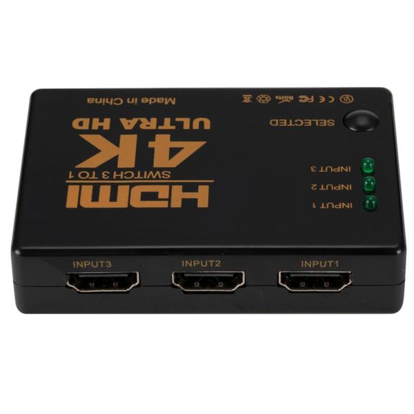 

audio cables & connectors switch 3 port 4k*2k switcher splitter box ultra hd for dvd hdtv xbox ps3 ps4 3d
