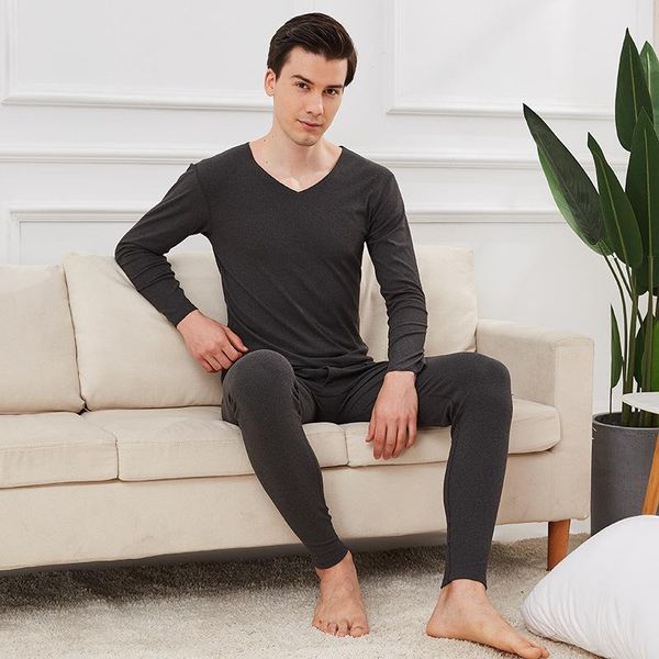 

men's thermal underwear 2021 cationic suit traceless autumn clothing, Black;white