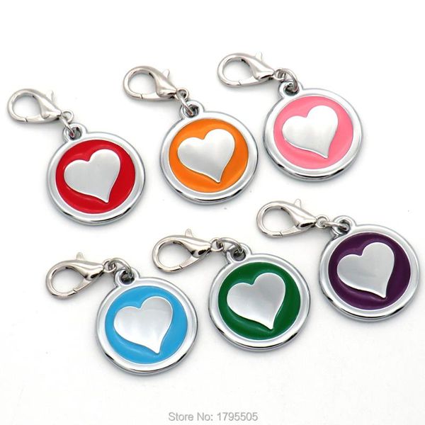 

dog tag,id card 100pcs fshion heart engraving tags engraved plate cat puppy pet id name collar tag pendant accessorie keyring