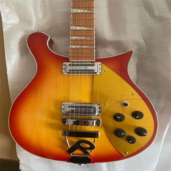 

12 string electric guitar, 660 blue burst paint body guitar,golden guard
