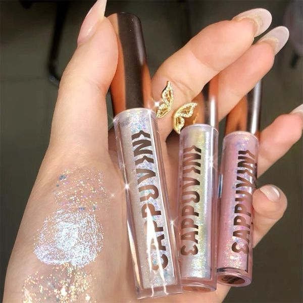 

liquid eyeshadow bright highligh diamond eye shadow metal glow glitter single makeup pigment