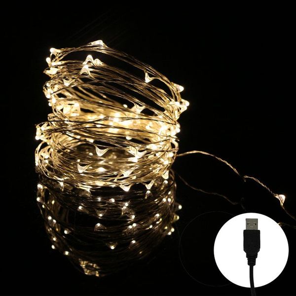 

100leds usb copper string lights wedding party concert kitchen decoration flexible led