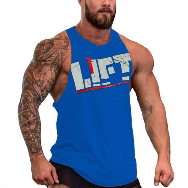 

men gym singlet tank loose breathable bodybuilding for summer sci88, White;black