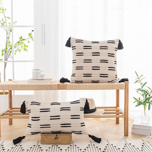 

cushion/decorative pillow tassel cushion cover stripe 45x45cm/30x50cm simple fashion fluffy pillowcase home decoration for bedroom living ro