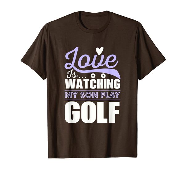 

funny cool love is watching my son play golf t-shirt, White;black