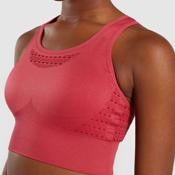 

gymkm sports running back shockproof underwear women seamless quick drying yoga fitness bra six heel belt, Red;black