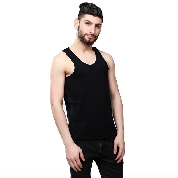

rubl 2021 tank spring and summer wo summer all cotton sports men' casual vest pure cotton men' bottom vest, White;black