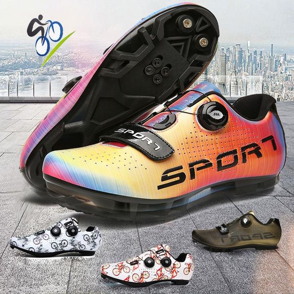 

style mtb cycling shoes men breathable racing road bike self-locking professional bicycle sneakers sports footwear, Black
