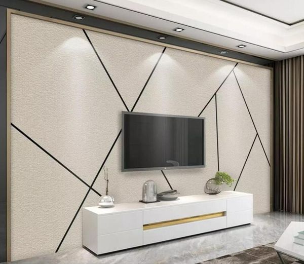 

wallpapers bacal custom wallpaper 3d mural nordic minimalist personality abstract geometric black line square tv wall papers home decor