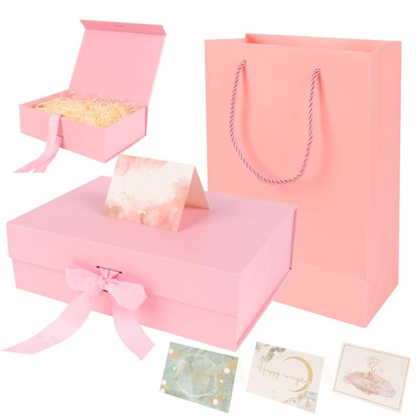 

gift wrap 1set luxury box set magnetic with greeting card packaging