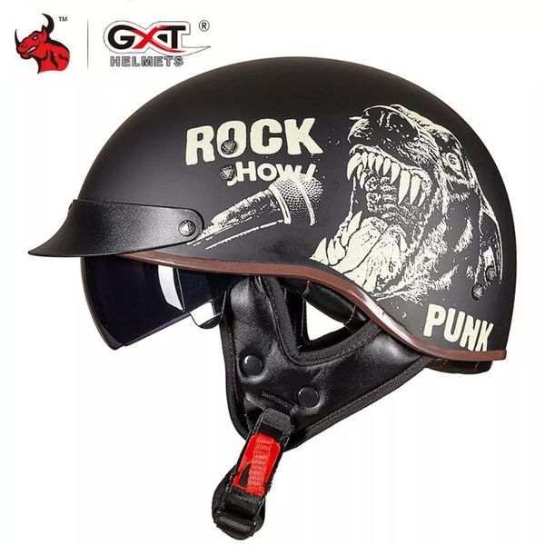 

motorcycle helmets retro vintage casco moto helmet open face scooter biker motorbike racing riding with dot certification