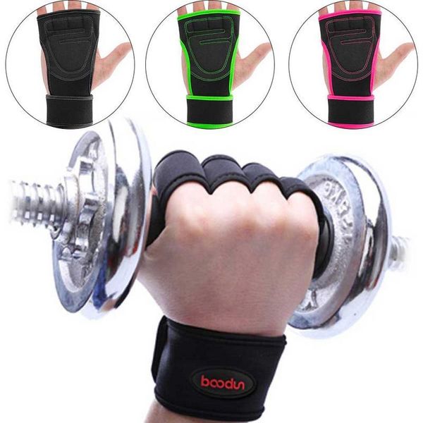

wrist support fitness palm slip wear dumbbell equipment sports weightlifting gloves gym body building training, Black;red