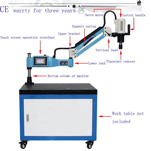 Pneumatische Werkzeuge CE 220V M6-30 Vertikale Typ Servo Motor Elektrische Tapper Gewindeschneidwerkzeug Maschine-arbeits Taps Threading maschine