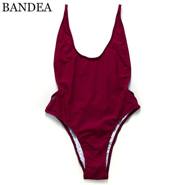 

one-piece suits bandea 2021 solid bather swimwear swimsuit one piece bikini set swimming suit for women female girls