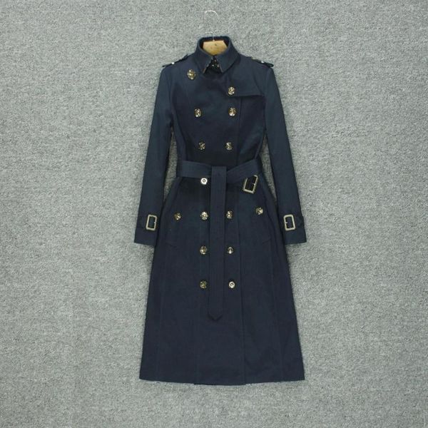 

women's trench coats paragraph dust coat grows in the fall of 2021 female over-the-knee wind british high-end luxury fashion temperamen, Tan;black