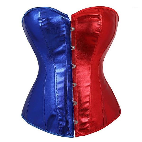 Bustiers Korsetts Korsett Top Bluse Bustier Dessous Mujer Korsefor Frauen Sexy Gothic Femme Kostüm Burlesque Rot Blau Halloween Korset