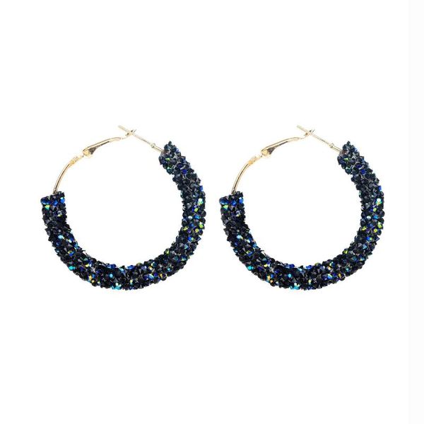 

simple personality retro exaggerated earrings circle handmade beaded crystal female fashion jewelry stud, Golden;silver