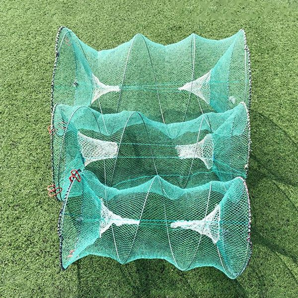 

fishing accessories lawaia foldable crab trap cages fish casting net green retractable spring nets landing small mesh