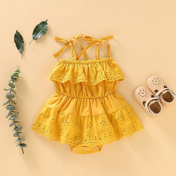 

rompers born infant baby girl sleeveless solid lace dress romper clothes outfits children's summer fashion jumpsuit#fs, Blue