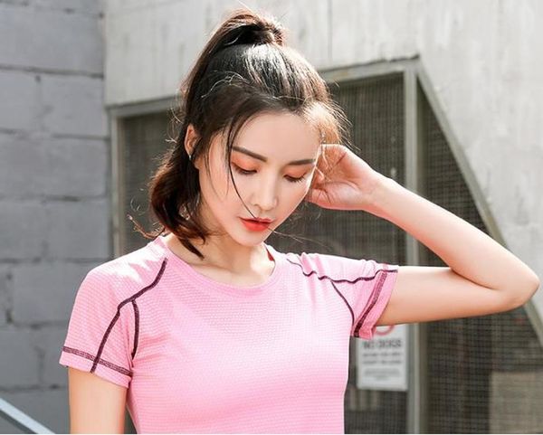 

men and women quick-drying clothes short-sleeved loose fitness running female t-shirt large size workout shirt jerseys, Black;blue