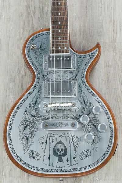 Super raro A C ZE Casimere MFP22 parte superiore in metallo nero per chitarra elettrica