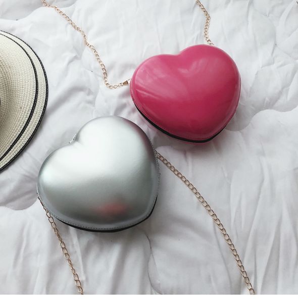 

love korean peach heart chain shoulder girl fashion lovely dinner bag