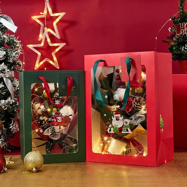 

gift wrap year tote bag big red candy spring festival festive hand carry window small