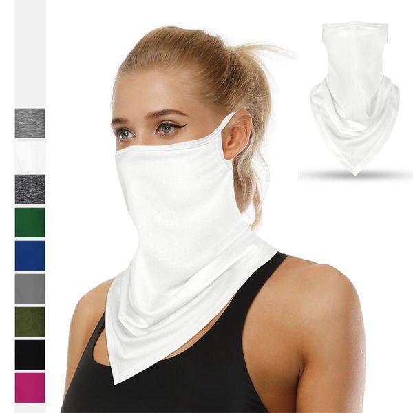 

multifunction uv protection scarf neck outdoor sport earloop headband windproof dust cycling wristband bandana caps & masks, Black