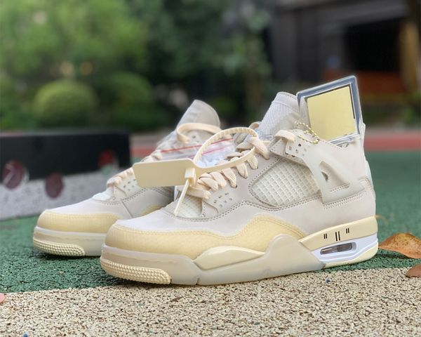 

jumpman 4s boots basketball shoes cream sail outdoor sports with box, Black