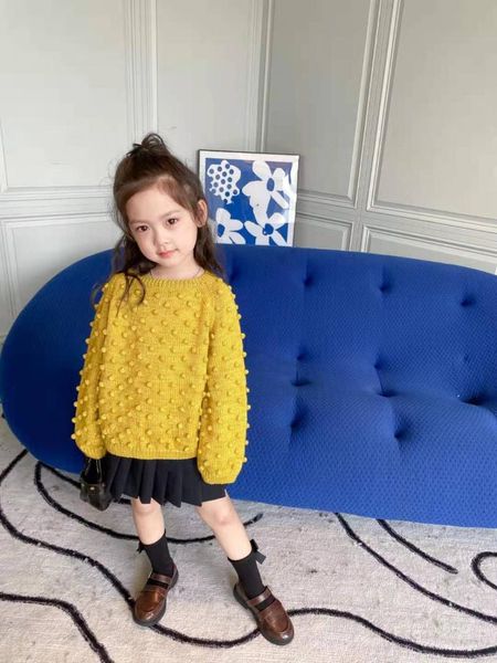 

pullover in stock autumn/winter arrives girls woollen sweater 3 d dot sweet sweaters, Blue