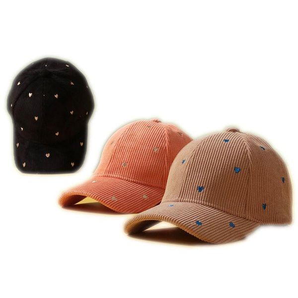 

caps & hats baby embroidery baseball hat cotton autumn winter hearts fashion children's cap child bucket outdoor kids, Yellow