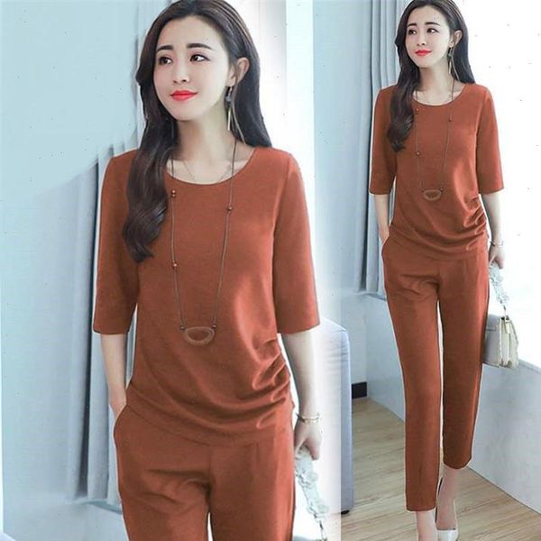 

ladies womens tracksuits suit summer and pants tracksuit casual loose solid sets 4xl, Gray