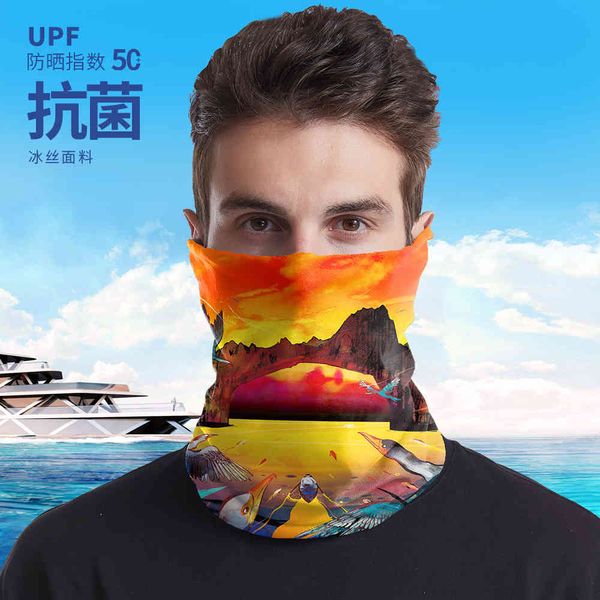 

summer yjwinking outdoor sunscreen scarf seamls riding antibacterial magic