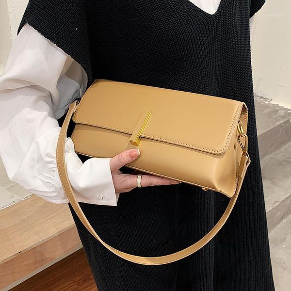 

evening bags brand handbags 2021 women's fashion designer pu leather shoulder bag famous solid color crossbody purses simple