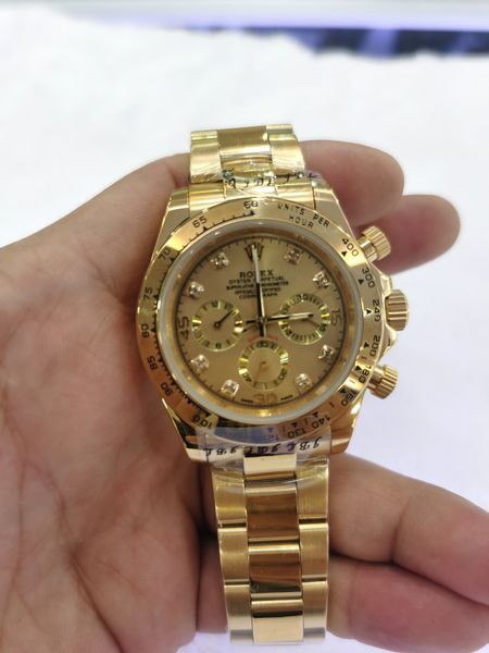 

with original box sapphire wristwatches 40mm no chronograph gold dial 116508 asia 2813 movement automatic mechanical mens watch watches, Slivery;brown