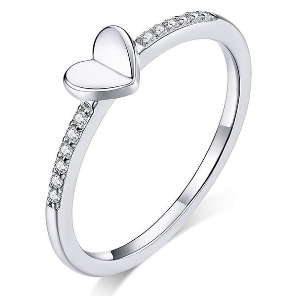 

exquisite silver color love heart rings for women wedding engagement anniversary zircon letter 8 shape infinity jewelry, Slivery;golden